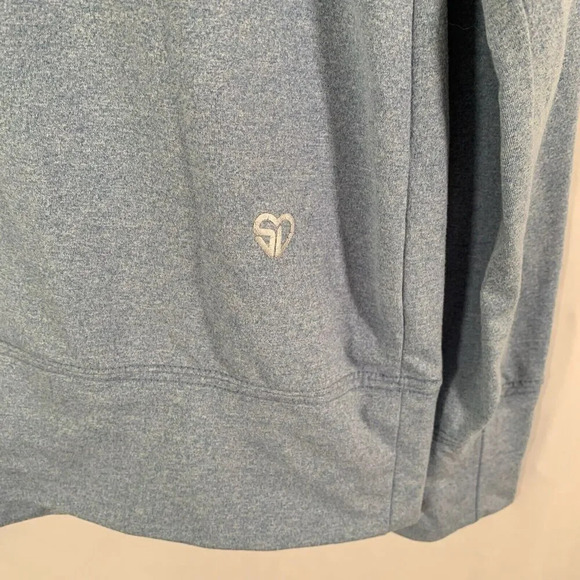 Straight Down Golf Pullover Womens Large Blue 1/4 Zip Long Sleeve USA Flag - Picture 3 of 9